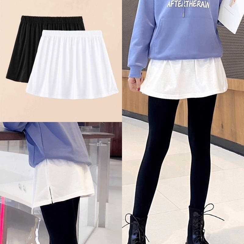 卫衣打底内搭叠穿遮臀小屁帘子半身假下摆裙边白t女春秋冬季l