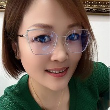 新款金属框防蓝光网红时尚猫眼复古眼镜框平光镜可配近视眼镜