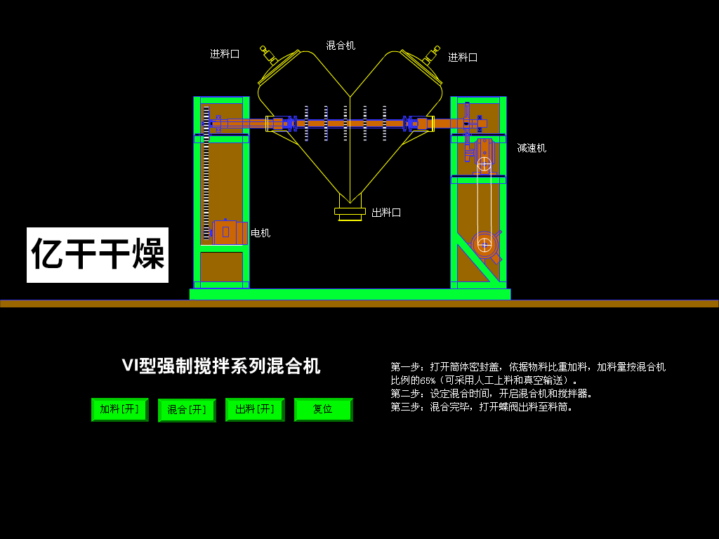 厂家供应v型混合机 粉体物料混合机 不锈钢强制觉拌混合机