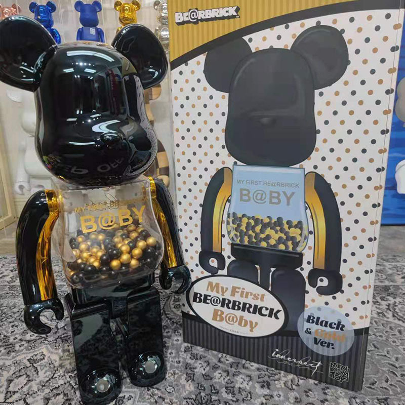 bearbrick1000%黑金千秋暴力熊积木熊客厅潮流落地大摆件公仔手办