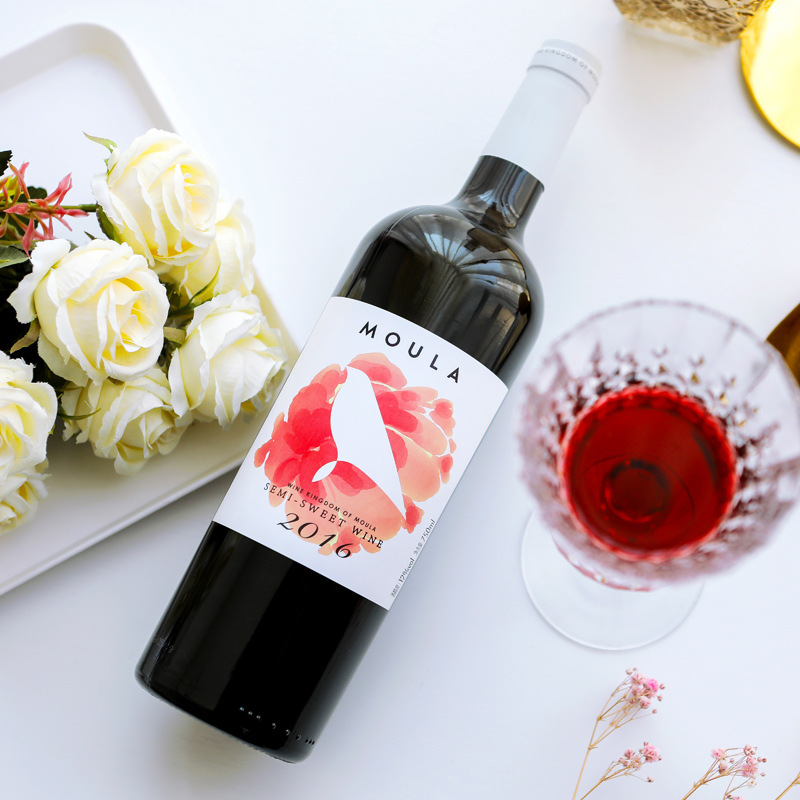 慕拉赤霞珠半甜干红葡萄酒红酒整箱国产干红酒750ml*6 整箱装