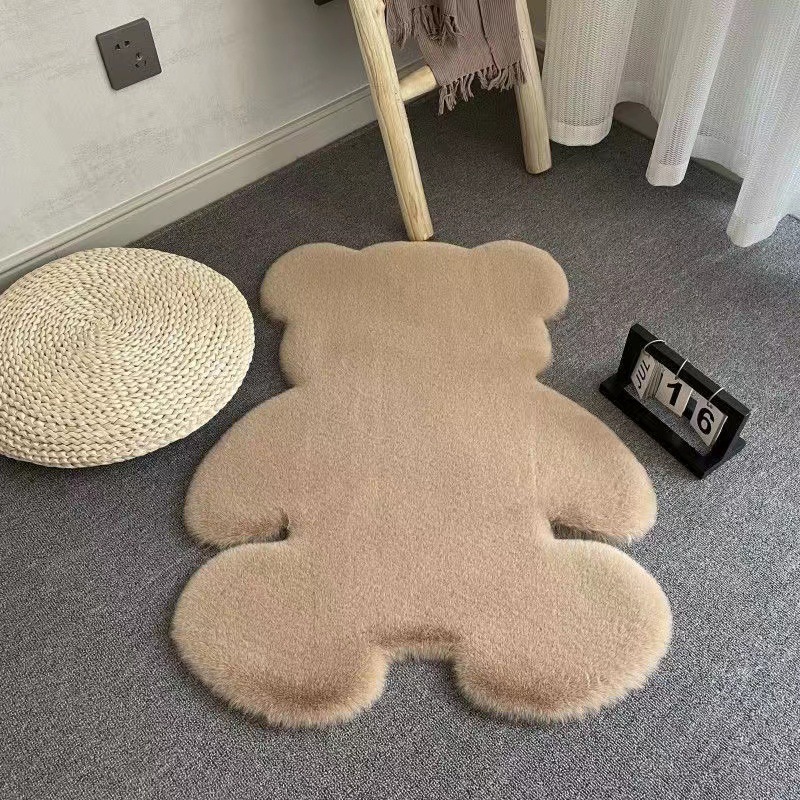 Cute Bear Carpet Plush Decoration Carpet Bedroom Transformation Girl Heart Ins Internet Celebrity Children's Room Bedside Mats