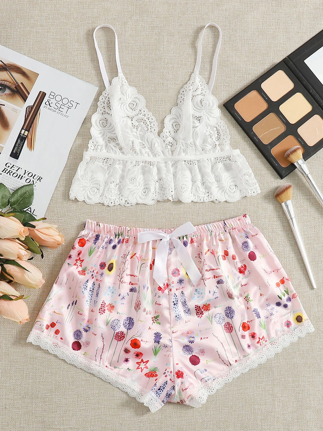 发新款欧美情趣黑色家居服两件套 时尚舒适蕾丝花边睡衣套装-阿里巴巴