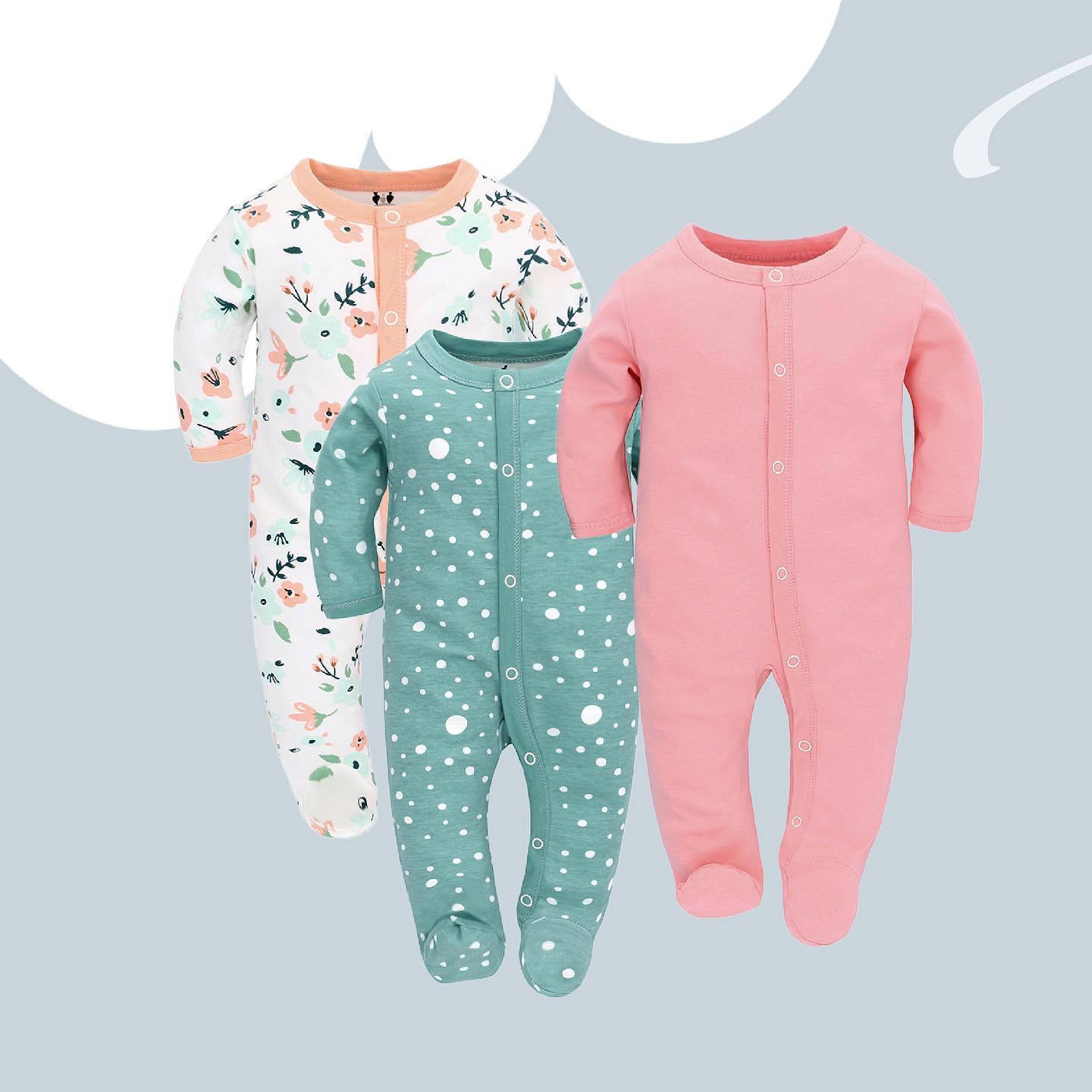 Baby Baby Jumpsuit Spring and Autumn Long-Sleeved Newborn Jumpsuit Baby Foot-Wrapped Romper Jumpsuit Baby Clothes