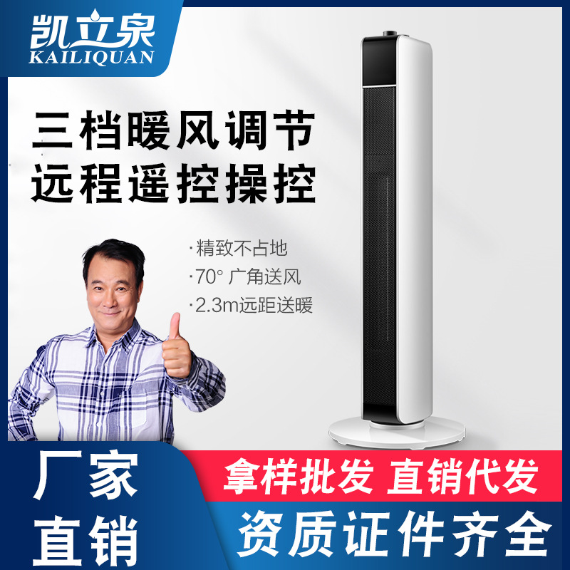 新款家用暖风机冷暖两用高效节能静音取暖器立式商城礼品厂家代发