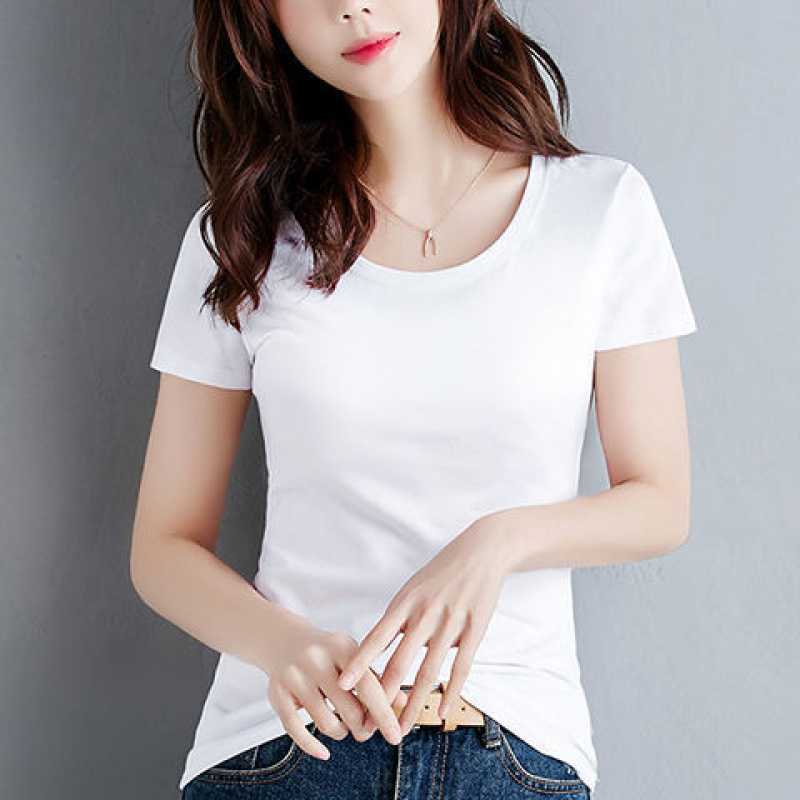 短袖t恤女白色冰丝速干短款体恤夏季新款半袖修身内搭打底衫上衣
