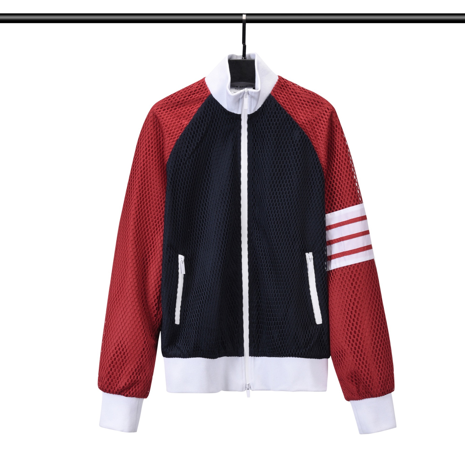 thom brun新款拼色夹克tb外套色织款男女同款棒球服一件代发