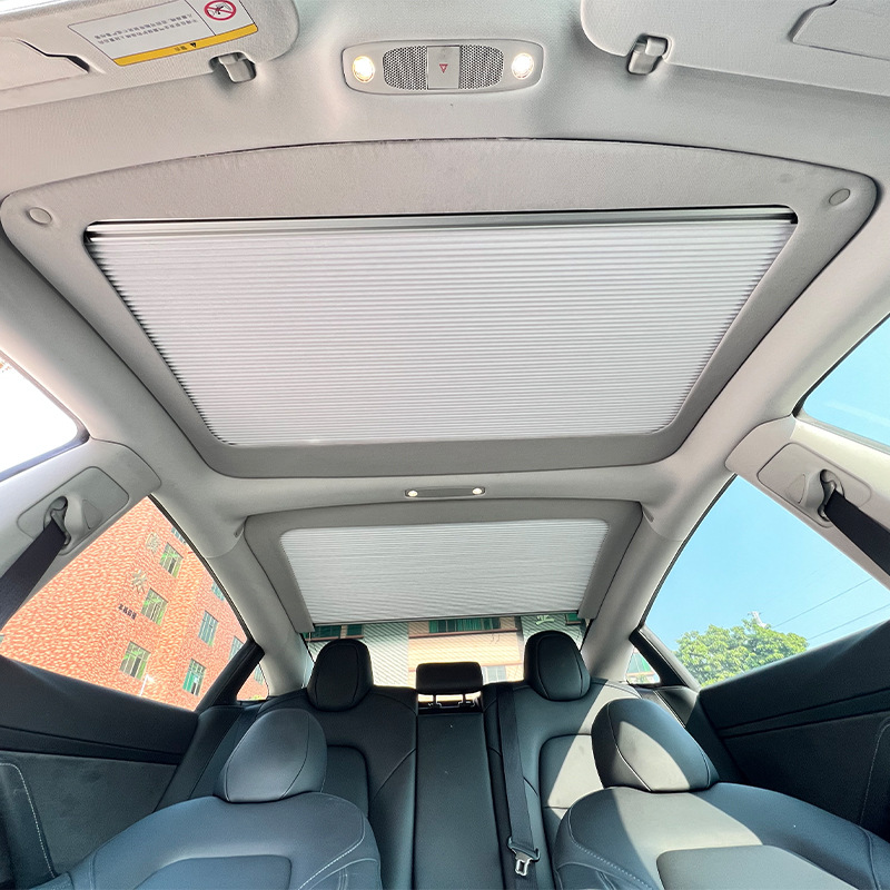适用于特斯拉model3 modely伸缩天窗遮阳帘车顶防晒降温配件-阿里巴巴