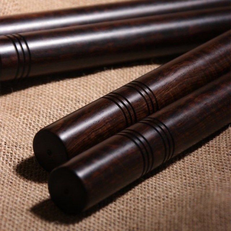 双节棍实木黑檀木双截棍木质实战表演绳索二节棍练习防身棍