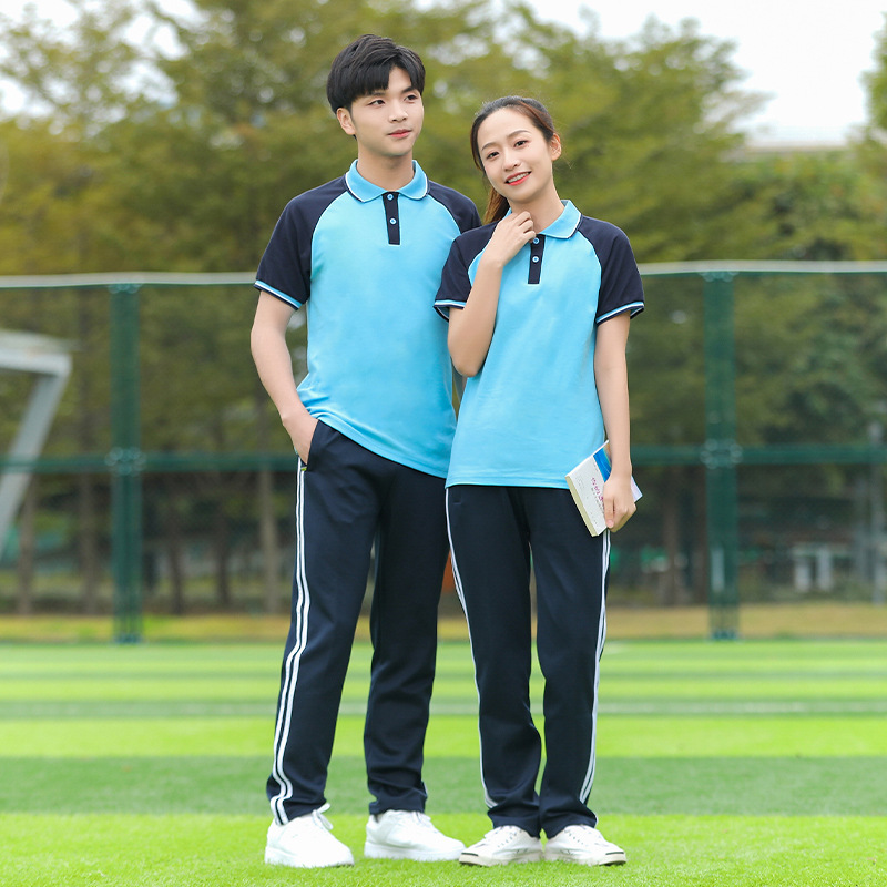 英伦风夏季2022新款学院风男生女生棉短袖初高中学校服套装运动装