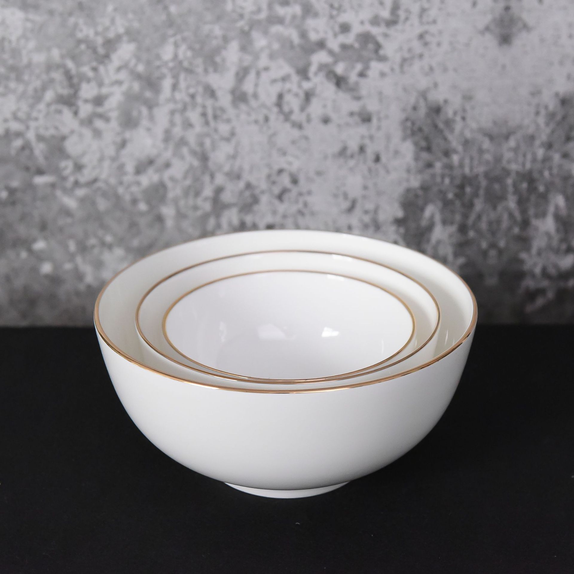 唐山厂家批发骨瓷饭碗粥碗金边陶瓷家用汤碗可定logo