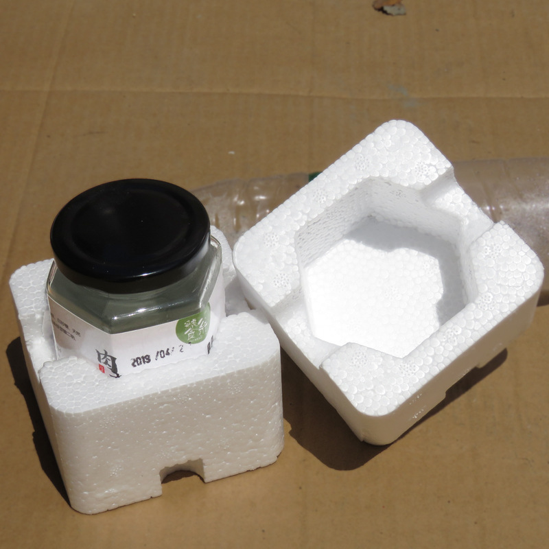 280ml六棱角玻璃瓶快递专用防碎包装盒380打包防摔撞泡沫套防震箱