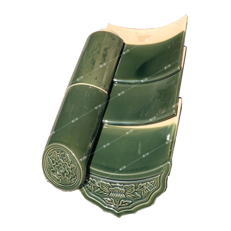 定制高温铜绿色烙绿色的古建筑琉璃瓦及其配套22和24板瓦均可定制