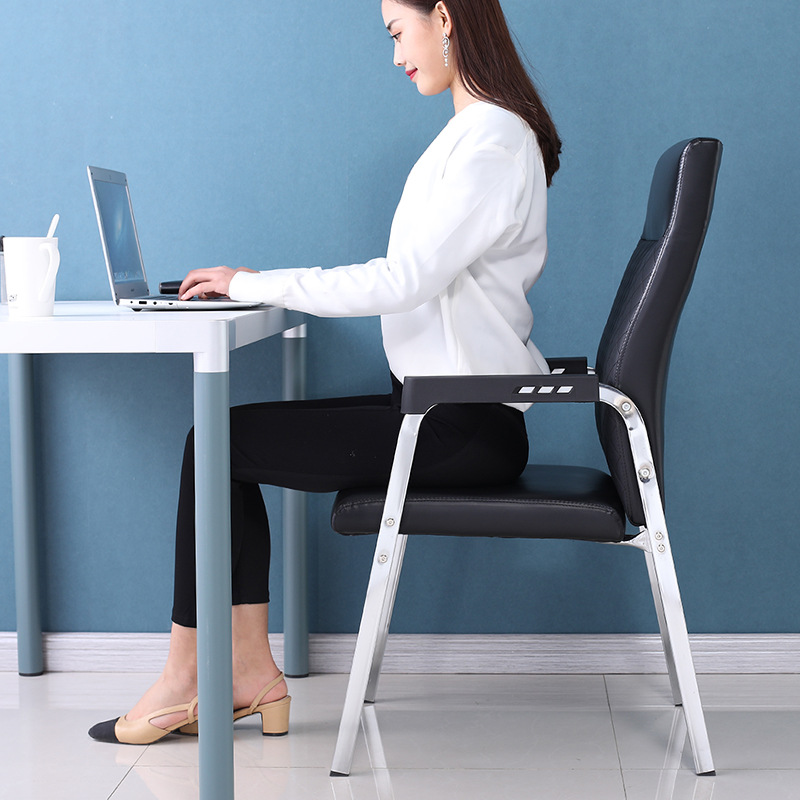 打麻将坐的椅子四脚靠背椅办公室凳子职员办公椅会议室孑北欧布艺