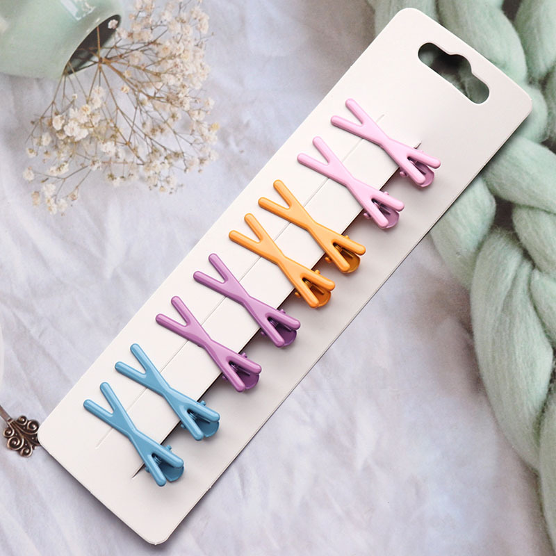 Candy Color Hairpin Female Side Clip Bangs Duckbill Clip Cute Japanese Style Forehead Double Fork Hair Accessories Little Clip