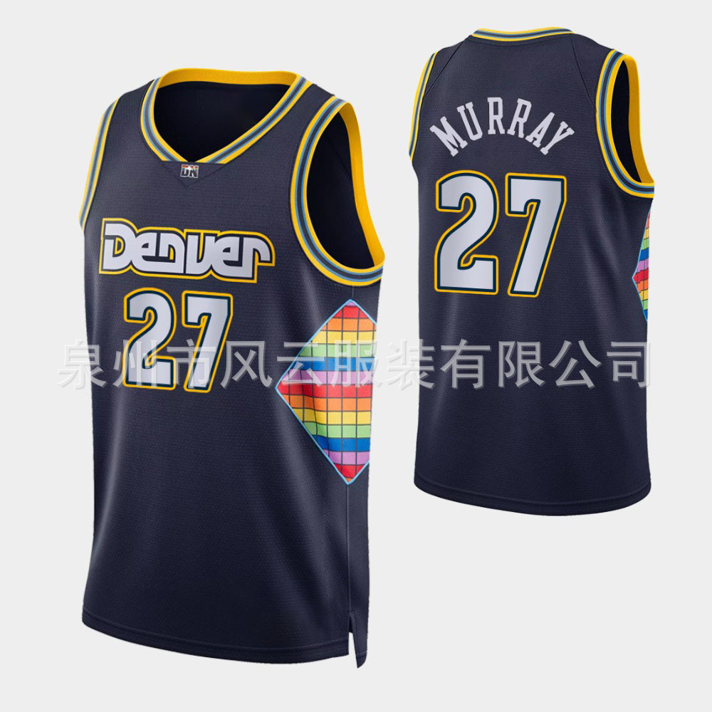 跨境热销穆雷27号nba球衣掘金75周年经典篮球球衣-阿里巴巴