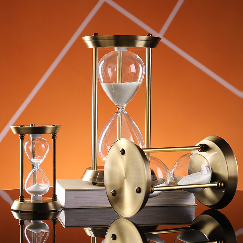 简约金色沙漏倒计时创意桌面装饰铁艺沙漏计时器客厅卧室玄关店铺