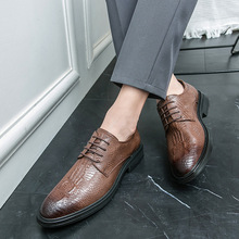 春季新款男鞋韩版潮流休闲鞋子男士Genuine Leather尖头英伦皮鞋