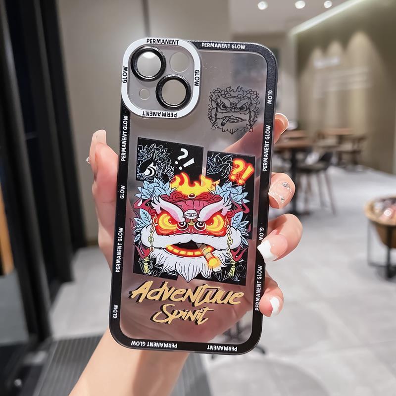 国潮醒狮iphone14promax苹果15手机壳13防摔12软xs新款8p全包硅胶