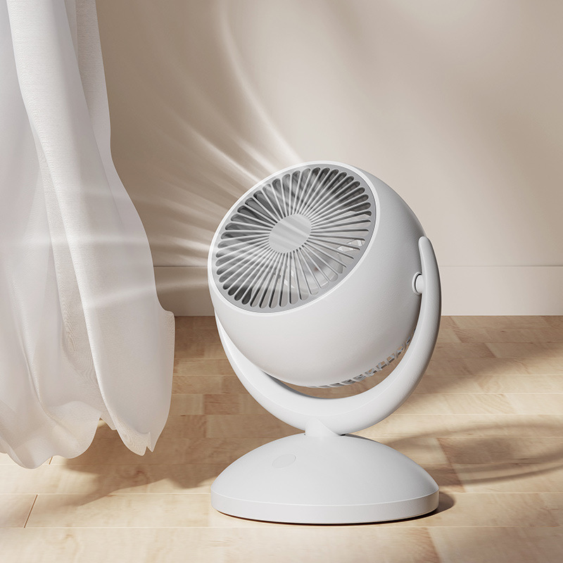 Air Circulator Household Portable Usb Rechargeable Small Fan Mute Mini Shaking Head Desktop Fan Wholesale