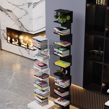 Qy北欧隐形书架落地书柜靠墙客厅书房转角收纳创意窄小型多层置物