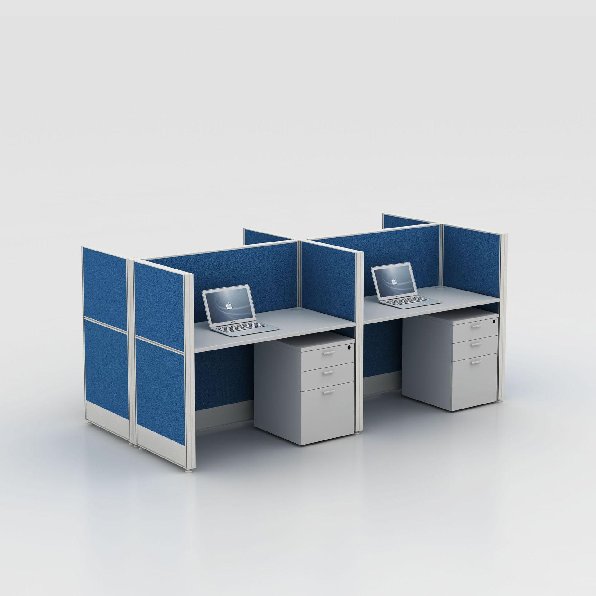 批发2021冬面对面双人办公桌带挡板办公室四人位屏风工位简约连体财务