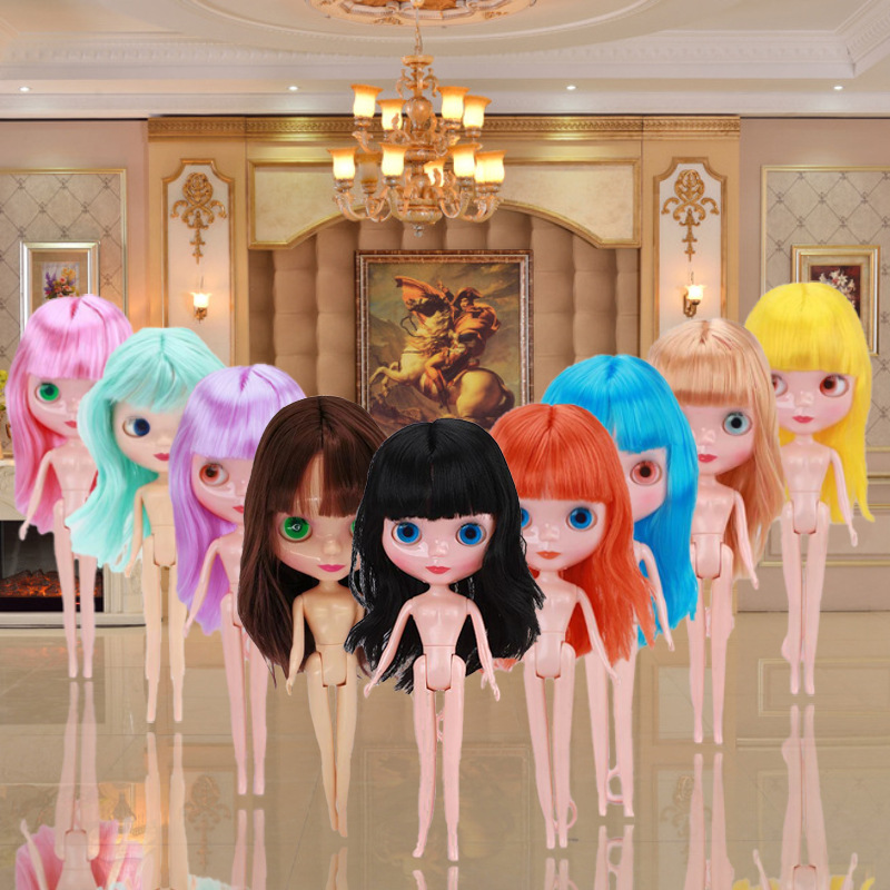 搪胶玩具公仔洋娃娃换装xiao布大眼妹身体31cm大头素体关节会眨眼