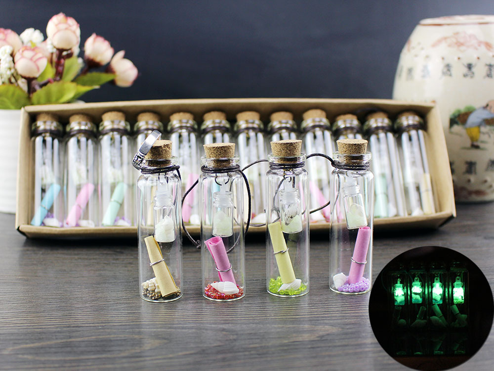 批发批发发光许愿小瓶中瓶心愿瓶子玻璃漂流瓶夜光瓶幸运愿望礼物