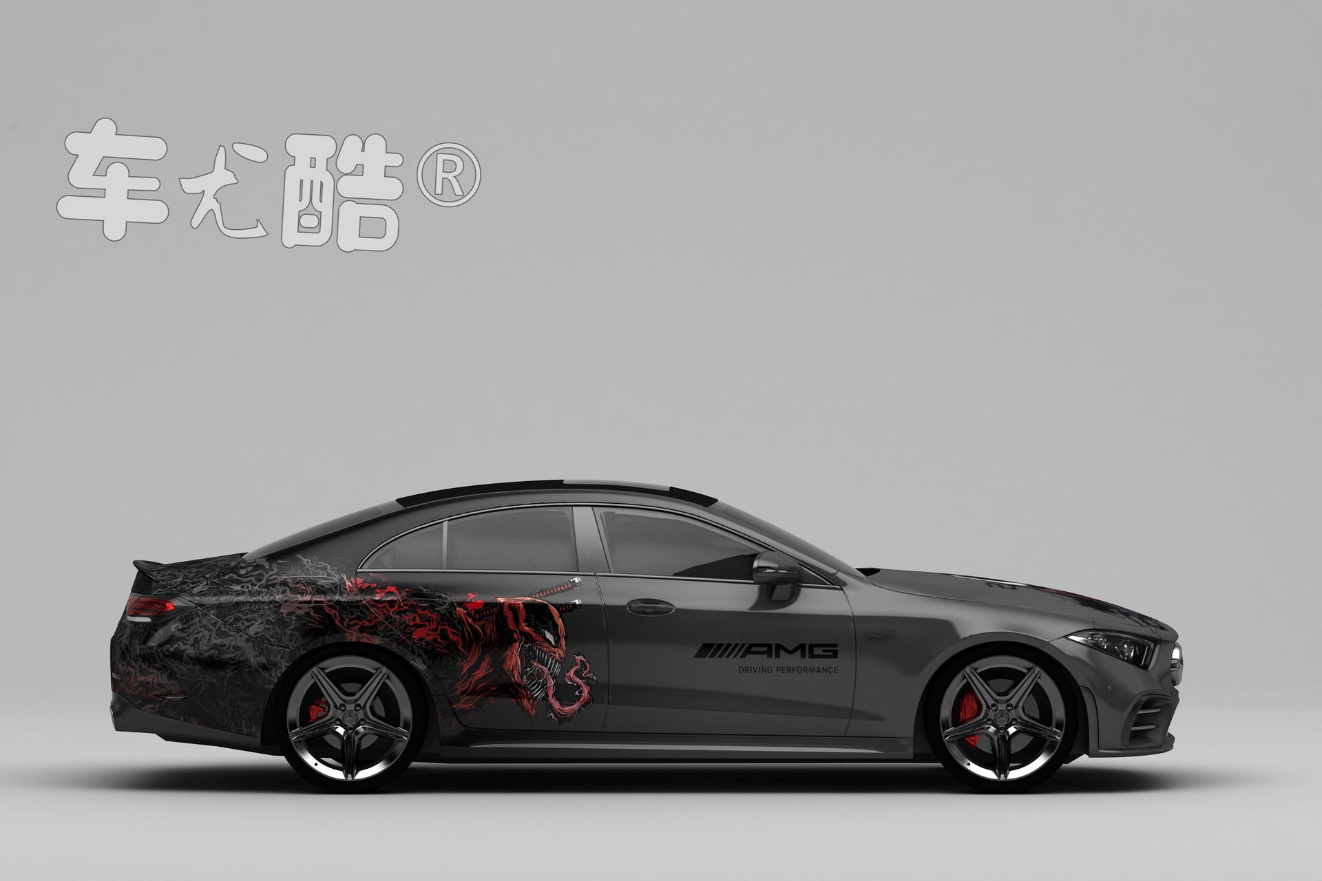 彩绘汽车改色膜 汽车涂鸦膜 个性改装车 毒液涂装款贴膜贴纸