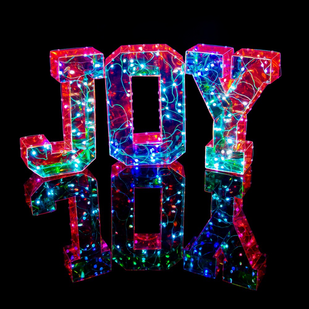 Cross-Border Magic Color LED Luminous Characters Joy Ambience Light Party Gathering Creative Decoration Colored Lights Letters Christmas Decorations