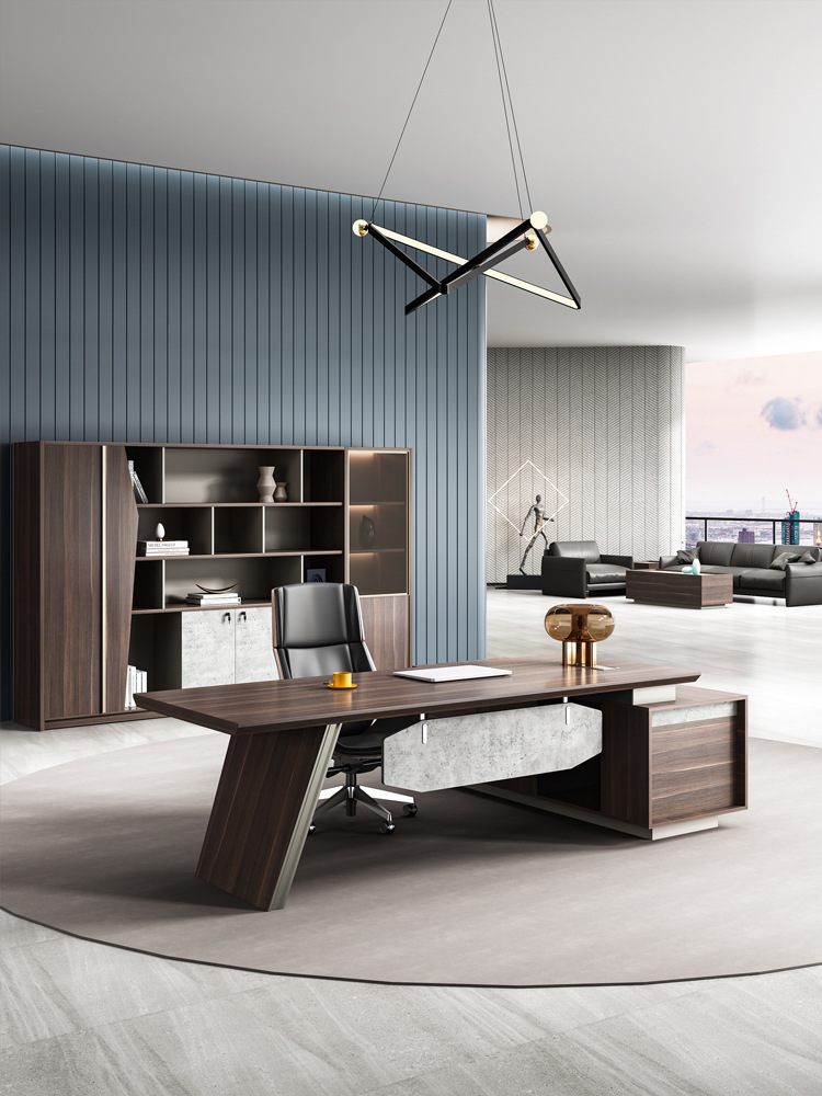 老板办公桌椅组合办公室家具全套董事长轻奢大班台单人经理主管桌