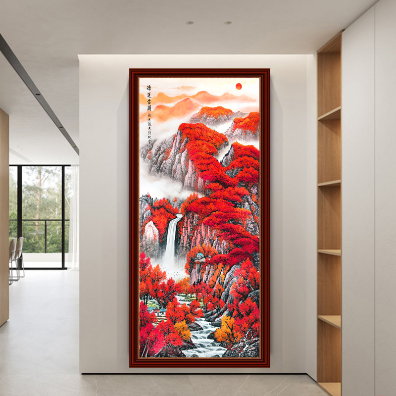 鸿运当头入户玄关走廊客厅卧室办公室挂毯装饰画山水画国画壁画