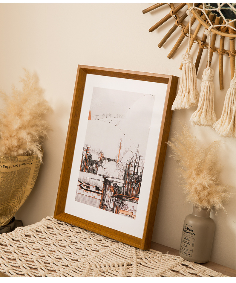 实木大相框挂墙摆台相框素描装裱画框任意尺寸洗照片做成实木相框