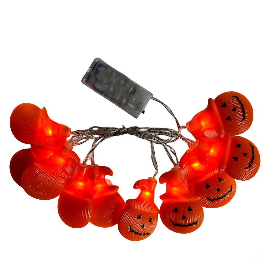 Cross-Border 2024 New Pumpkin Lamp Led Battery Box Light String Halloween Ghost Festival Colorful Light String Ghost Festival Party Layout