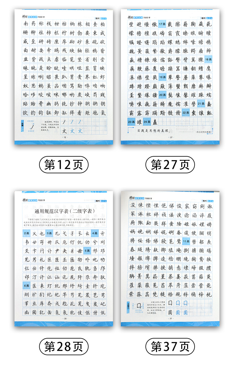 墨点正品荆霄鹏通用规范汉字7000常用字楷书行楷行书临摹练字帖