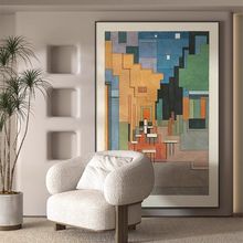 梵高名画抽象客厅落地画沙发背景墙挂画酒店样板间感艺术壁画