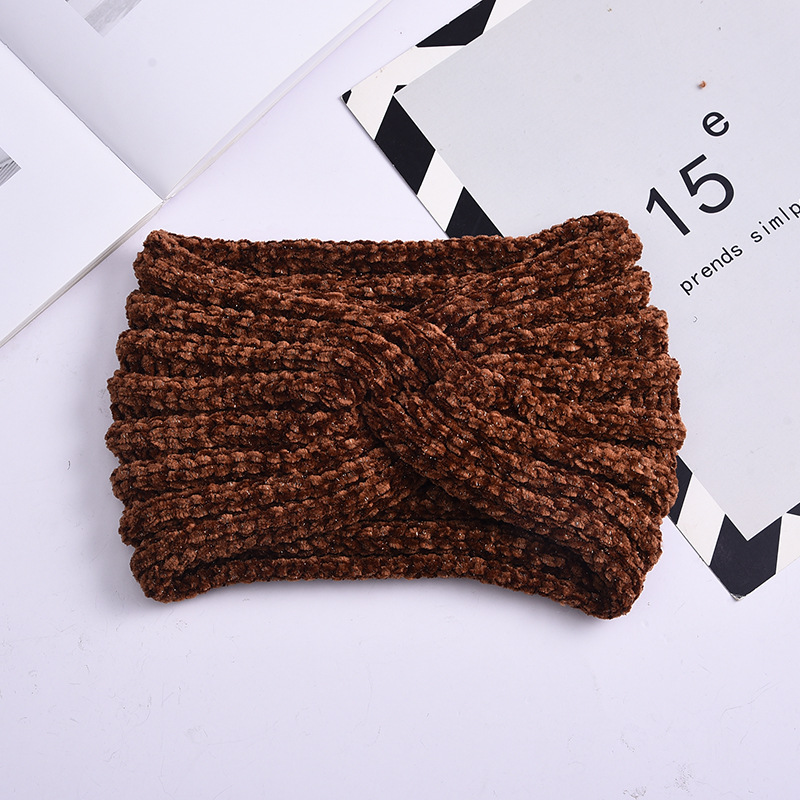 European and American Cross Knitted Hair Band Autumn and Winter Thermal Headgear Face Wash Headband Female Online Influencer Earmuffs Outer Wear Wholesale