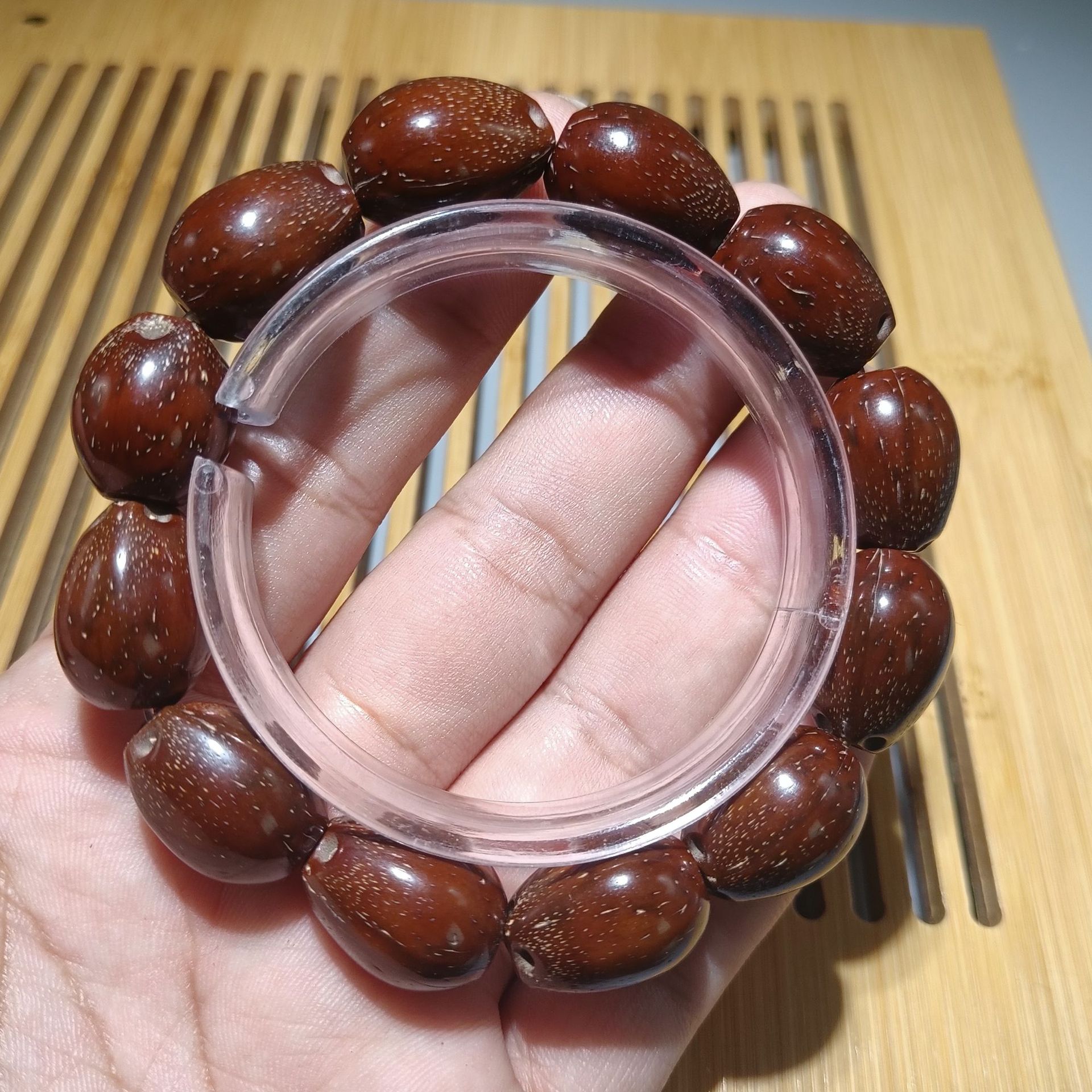 三眼招财紫金鼠枣形珠菩提佛珠盘文玩手串手链一件代发直播货源