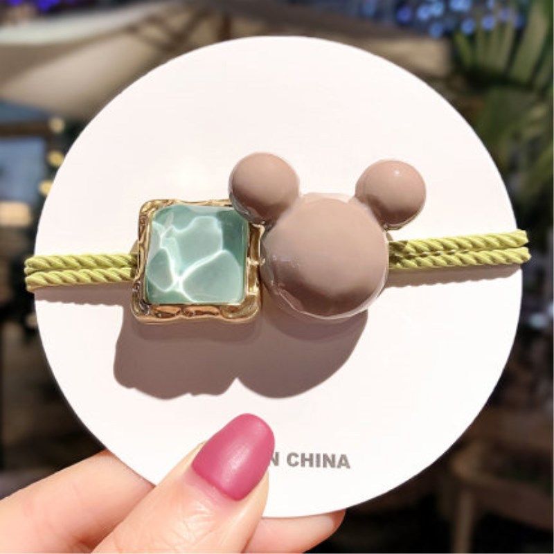 Korean Style Dongdaemun Cute Mickey Mouse Hair Band for Girls Rubber Band Hair Tie Internet-Famous Hair Band Female Hair Ring