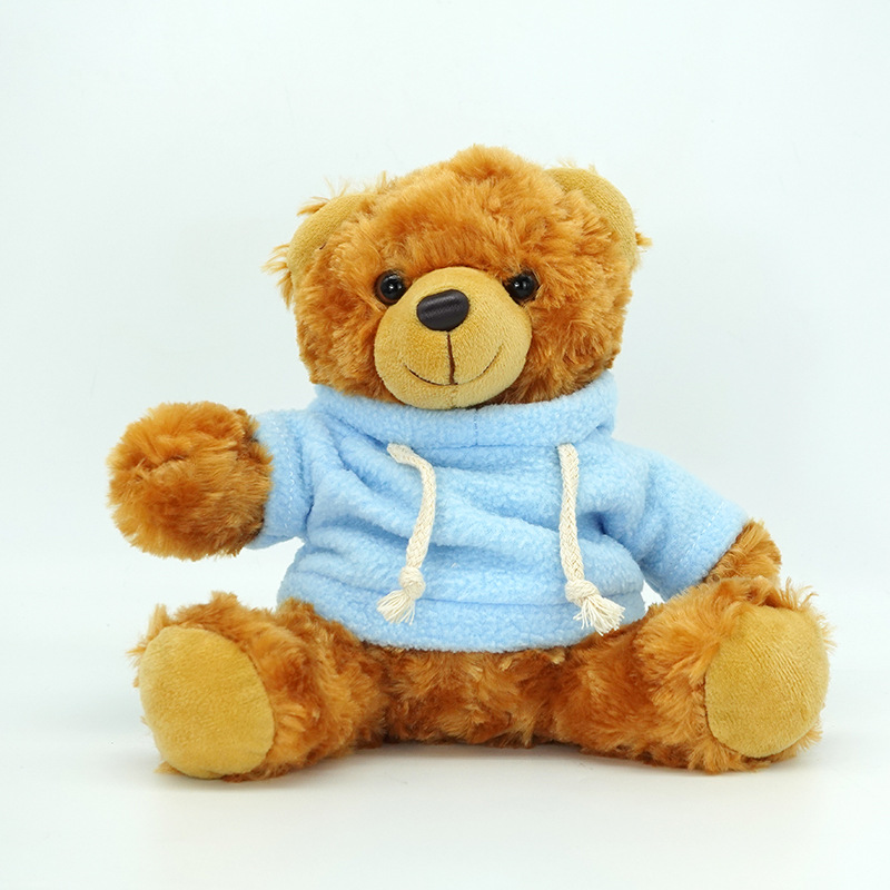 跨境泰迪熊公仔毛绒玩具18cm个性化t恤泰迪帽衫小熊礼物-阿里巴巴