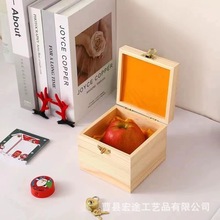 圣诞节礼物盒正方形平果木制收纳盒手提伴手礼品盒平安夜苹果盒