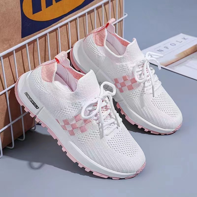 2023 New Sports Shoes Cross-Border Foreign Trade Fashion Korean Style Coconut Shoes Mesh Breathable Running Shoes