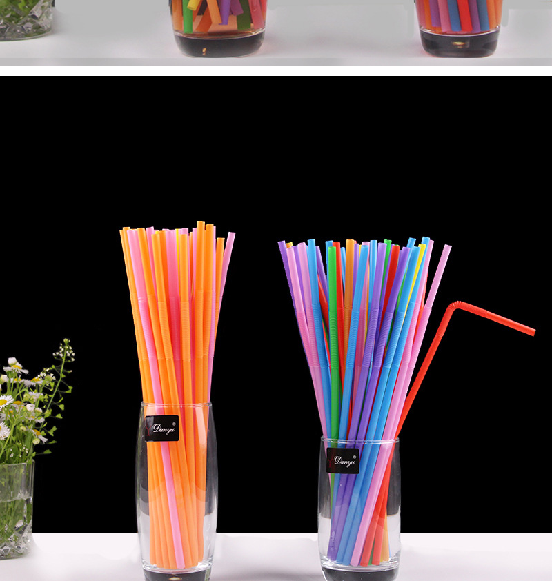 可乐豆浆吸管批发早餐店商用一次性独立包装彩色吸管短5mm*197mm