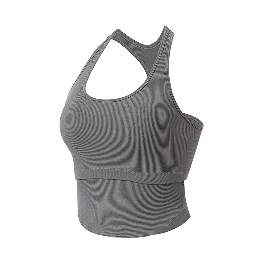 New Seamless Fitness Sports H-Shaped Beauty Back Thread Vest Women's Shockproof Hem Running Quick-Drying Yoga Bra