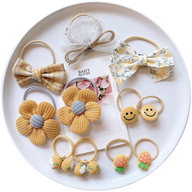 Children's Rubber Band Does Not Hurt Hair Good Elasticity Girls Hair Rope Summer Princess Bowknot Hair Bands Cute Little Girl Hair Accessories