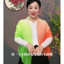 彩虹渐变丝巾美丝宸新款纱巾夏季时尚彩色压皱多功能女士围巾百搭