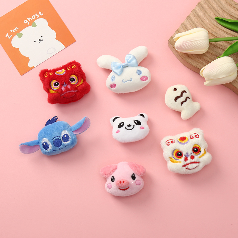 Plush Brooch Mini Cotton Doll Cartoon Small Animal Collection Brooch Accessories Children‘s Socks Hair Accessories