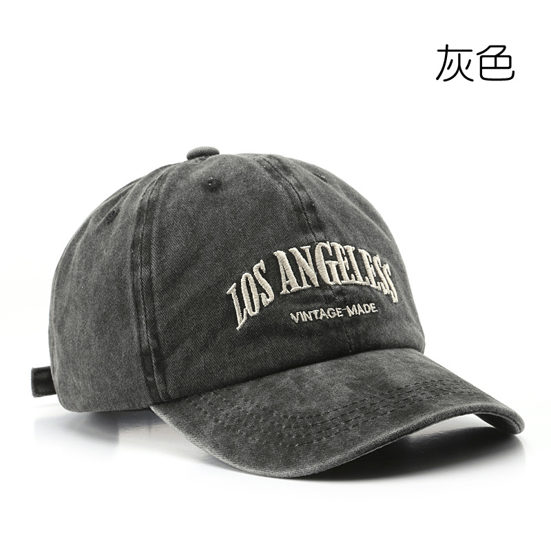 Cross-Border Washed Distressed Letters Embroidery Male Baseball Cap Outdoor Sports Female Sun Protection Sun Hat Baseball Hat