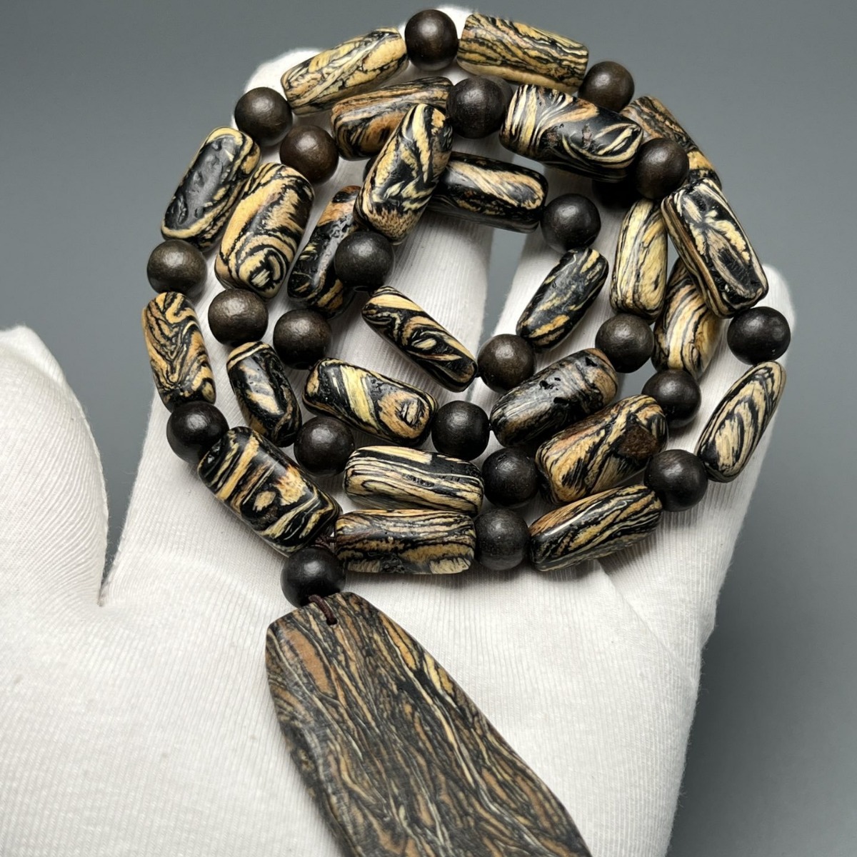 印尼达拉干虎斑沉随型天然野生老料沉香手链男女士脖挂车载挂件