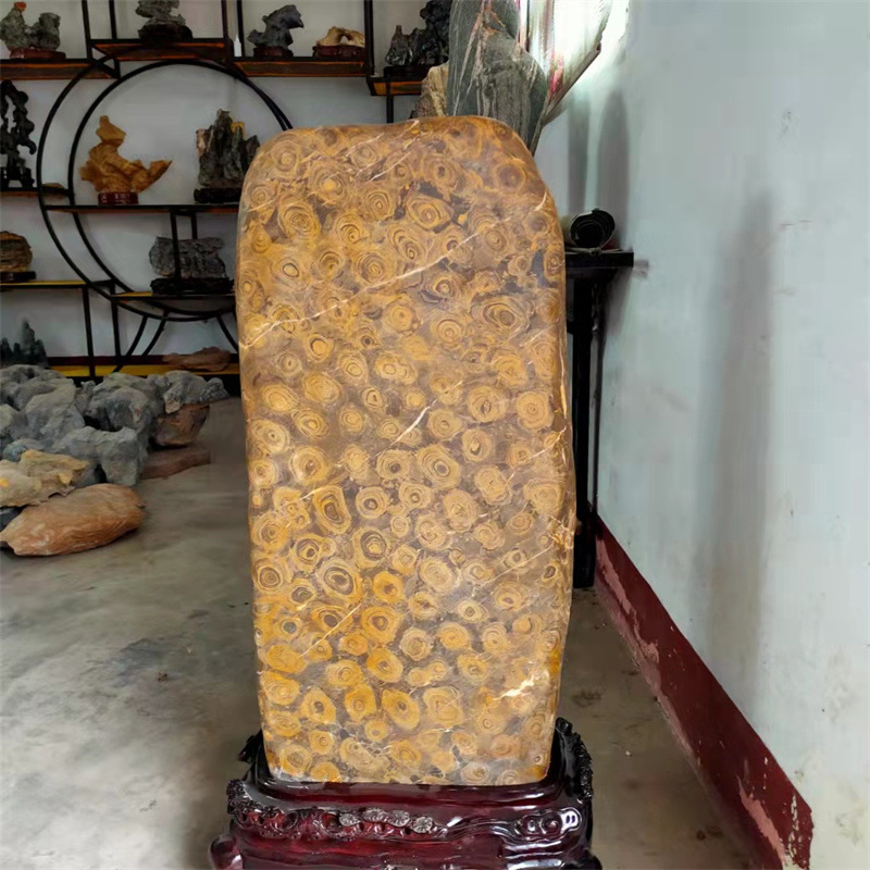 灵璧金钱石 奇石摆件 案头石客厅玄关摆件 金钱石方方正正